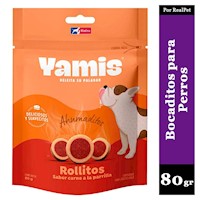 Rollitos Yamis Perros Adultos Carne a la Parilla 80 gr